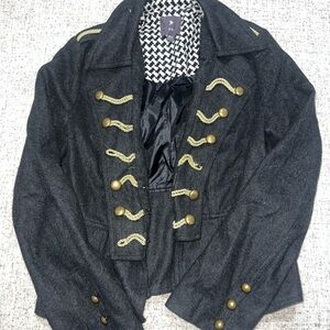 Women Black Military Style Jacket